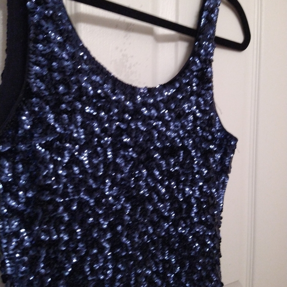 Tea N Rose Navy Blue Sequin Bodycon Dress Size S - Picture 4 of 4